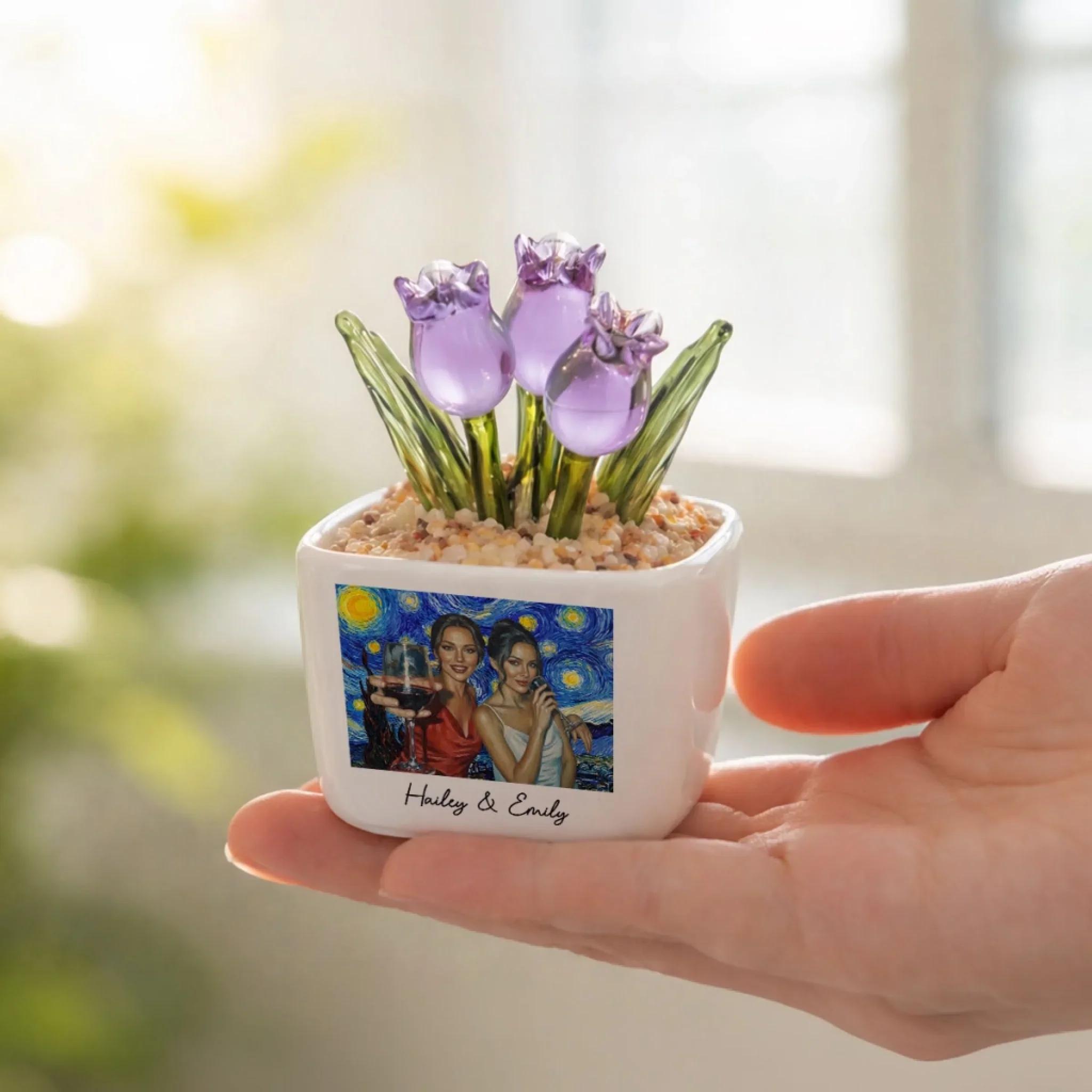 Old Friend - Personalized Custom Glass Everlasting Tulips - Image 7