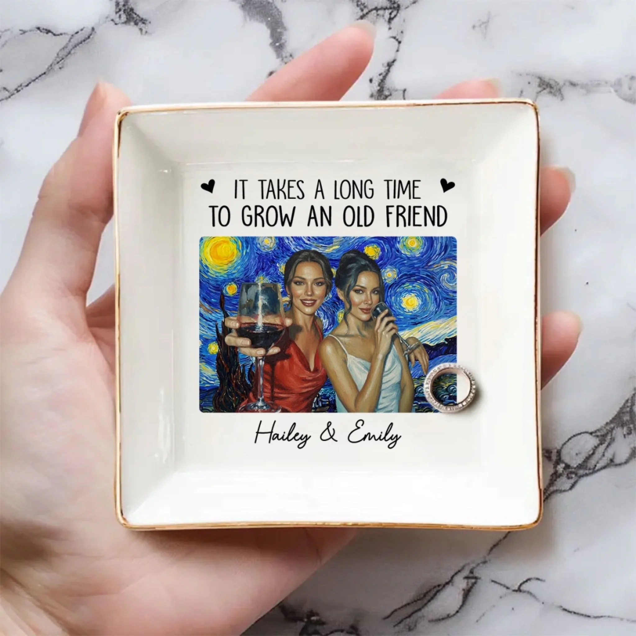 Old Friend - Personalized Custom Jewelry Dish - Image 2