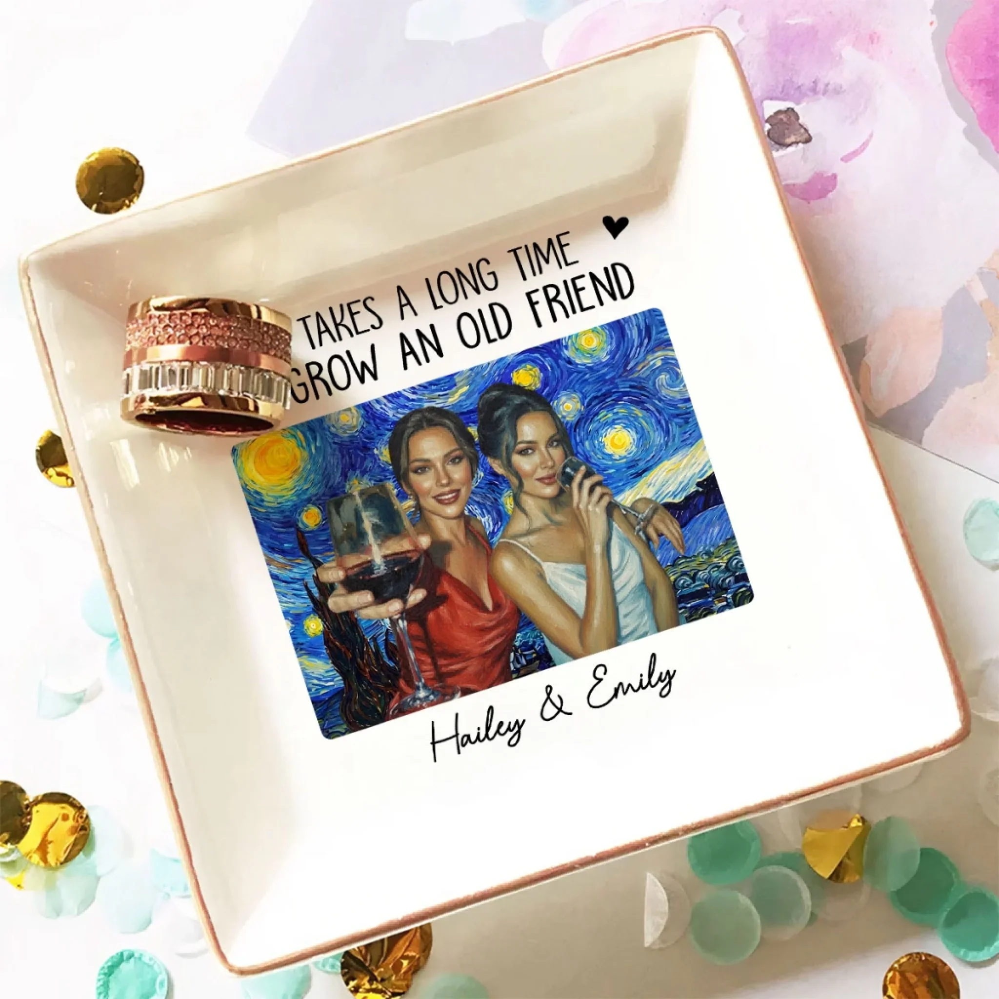 Old Friend - Personalized Custom Jewelry Dish - Image 4