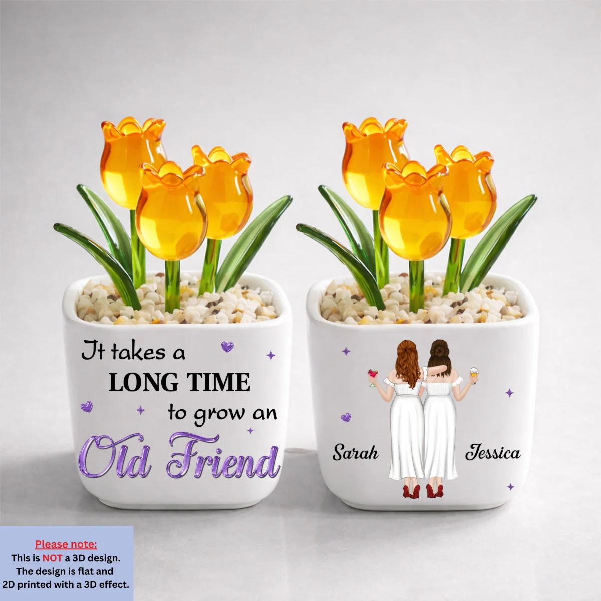 Old Friends Forever - Personalized Custom Glass Everlasting Tulips - Image 11