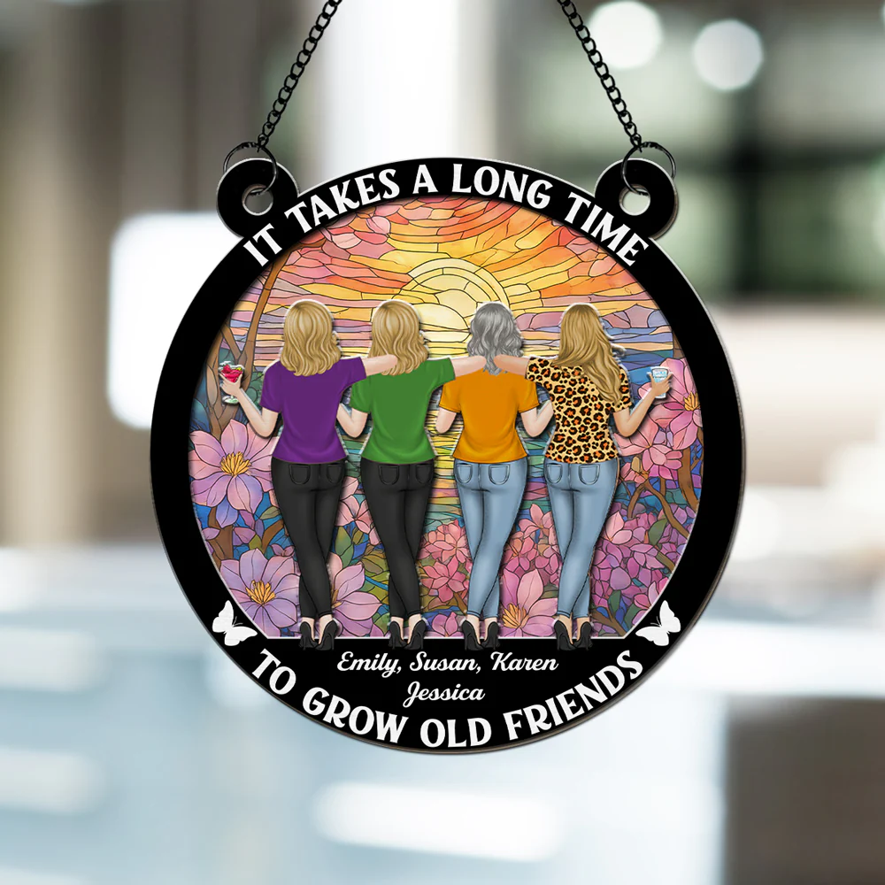 Old Friends - Personalized Custom Suncatcher - Image 3