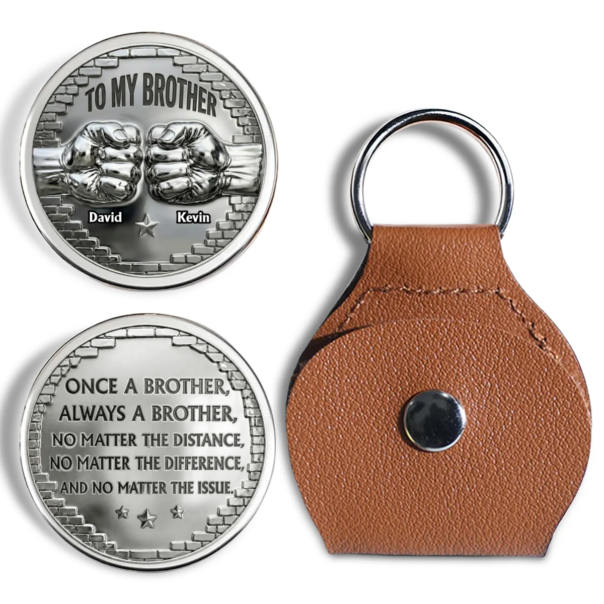 Once A Brother Always A Brother- Personalized Custom Pocket Hug - Image 6