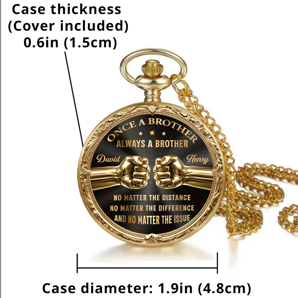Once A Brother Always A Brother - Personalized Custom Print Pocket Watch - Image 5