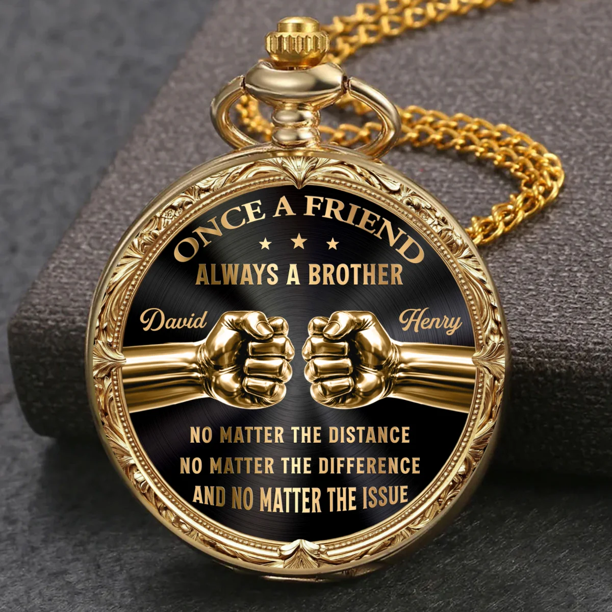 Once A Brother Always A Brother - Personalized Custom Print Pocket Watch - Image 7