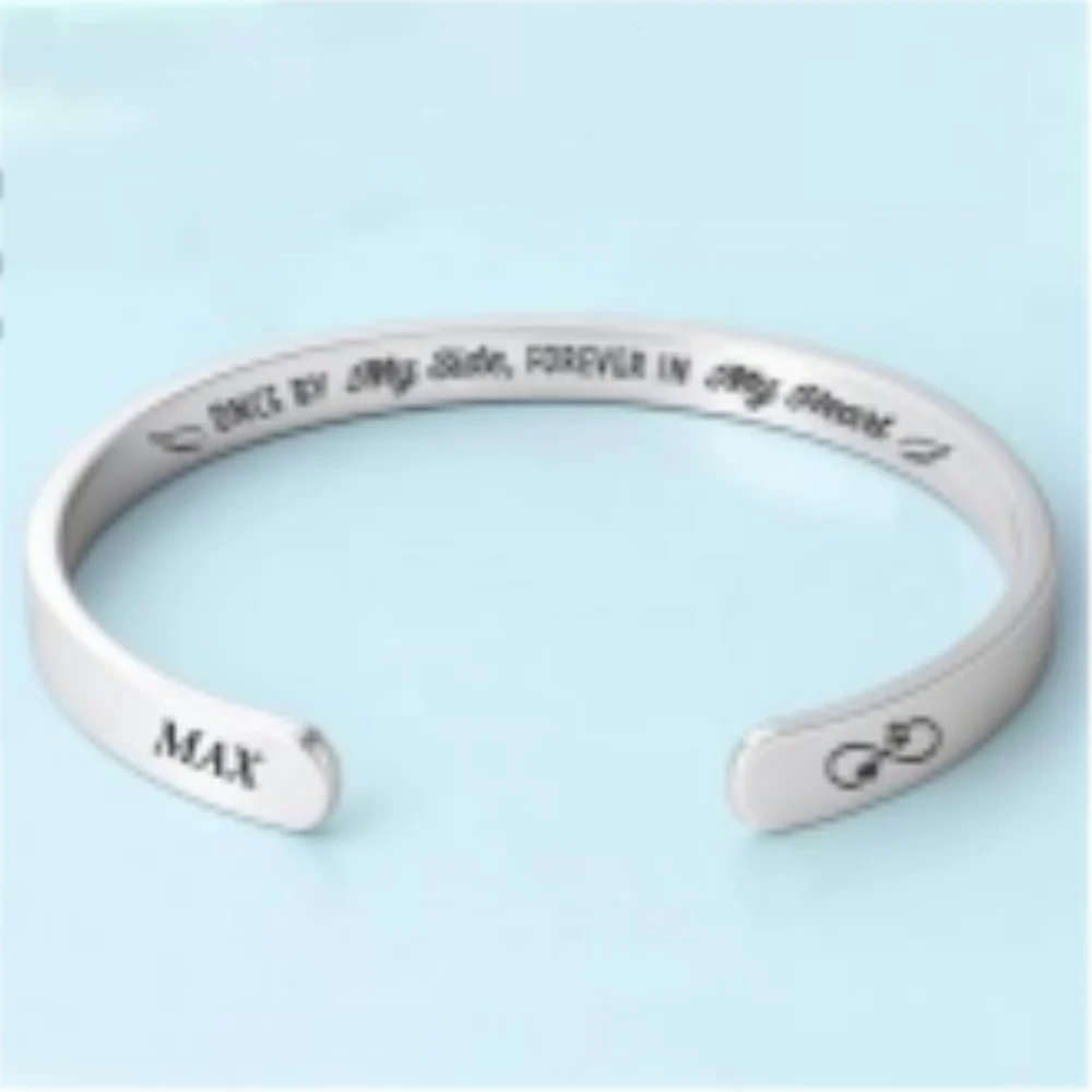Once By My Side - Personalized Custom Bracelet Cuff - Image 5