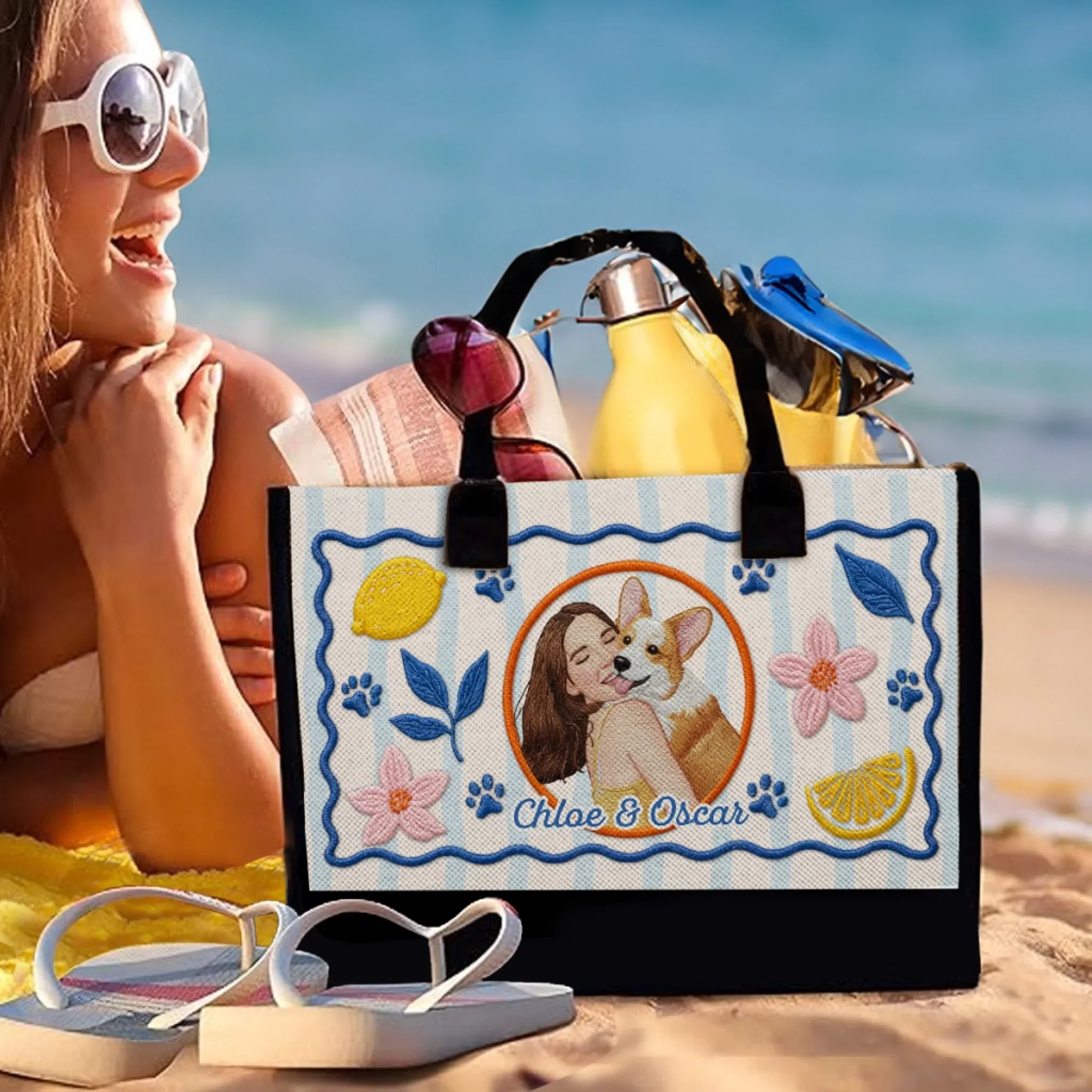 Only Us In This World - Personalized Custom Canvas Tote Bag - Image 3