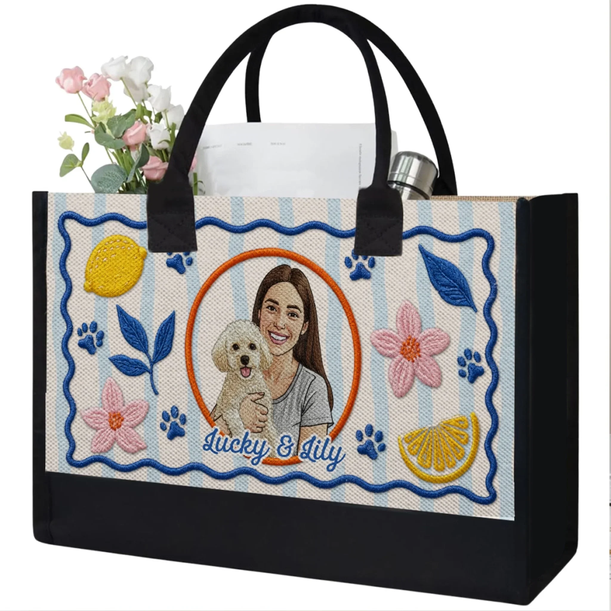Only Us In This World - Personalized Custom Canvas Tote Bag - Image 4