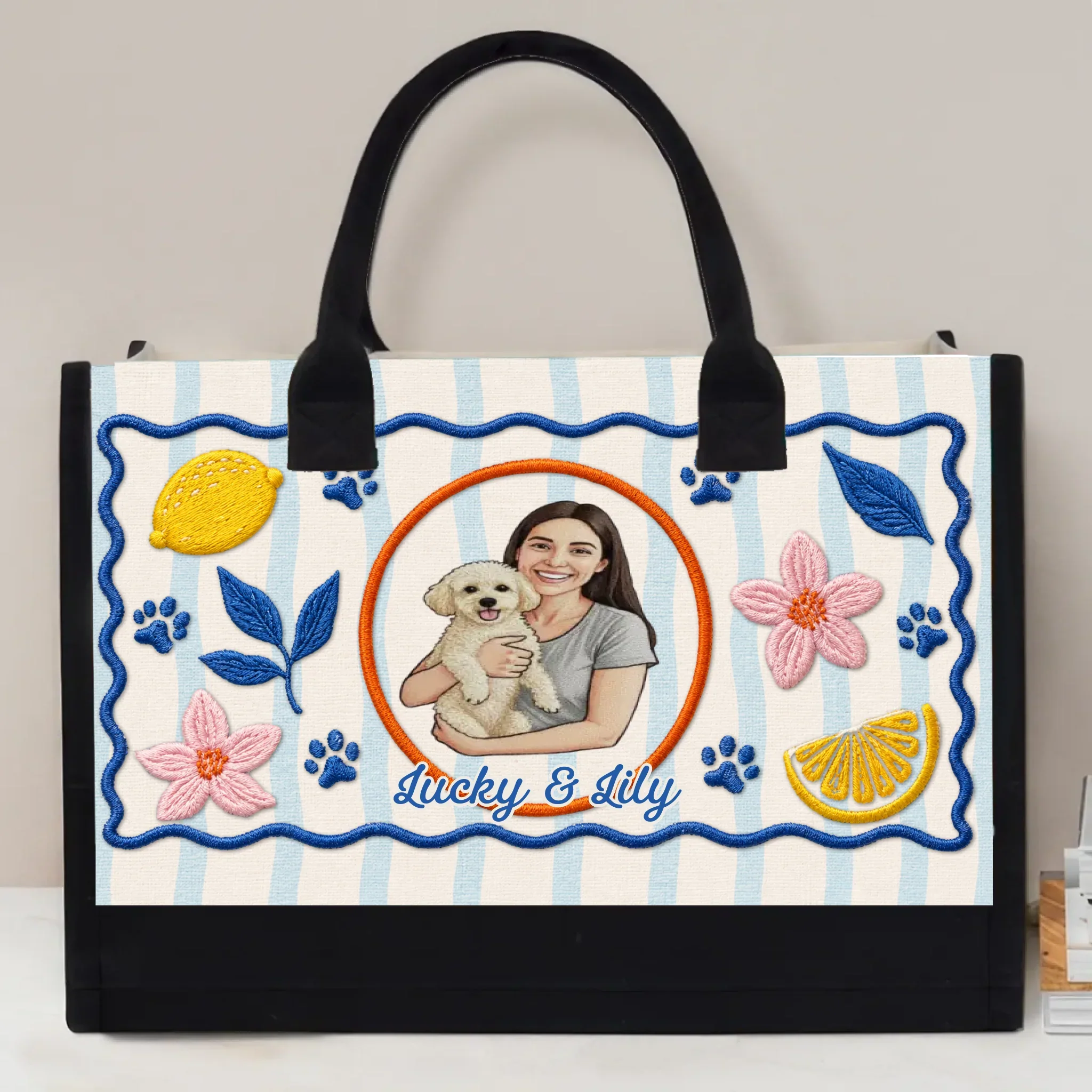 Only Us In This World - Personalized Custom Canvas Tote Bag - Image 7