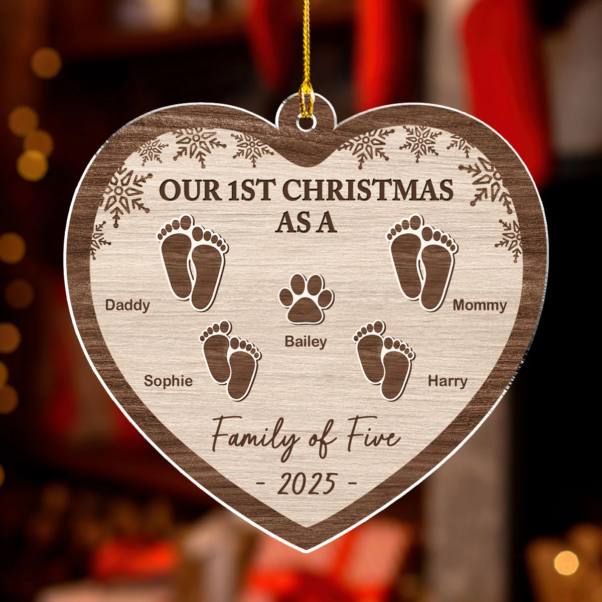 Our 1st Christmas Family - Personalized Custom Acrylic Ornament - Image 3
