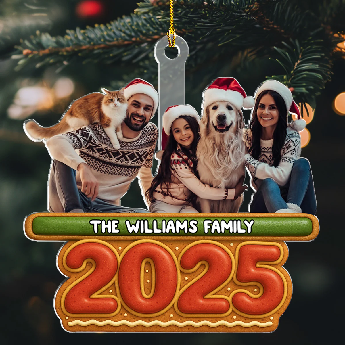 Our Family Cookies Photo - Personalized Custom Acrylic Ornament - Image 3