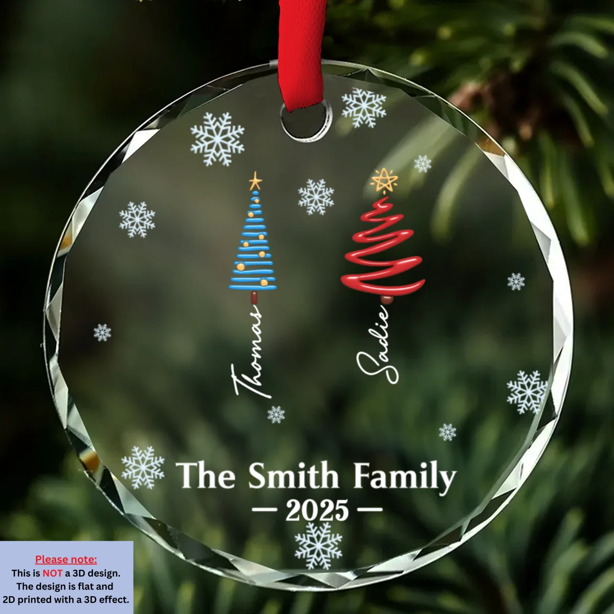 Our Family Love Is Forever - Personalized Custom Glass Ornament - Image 7