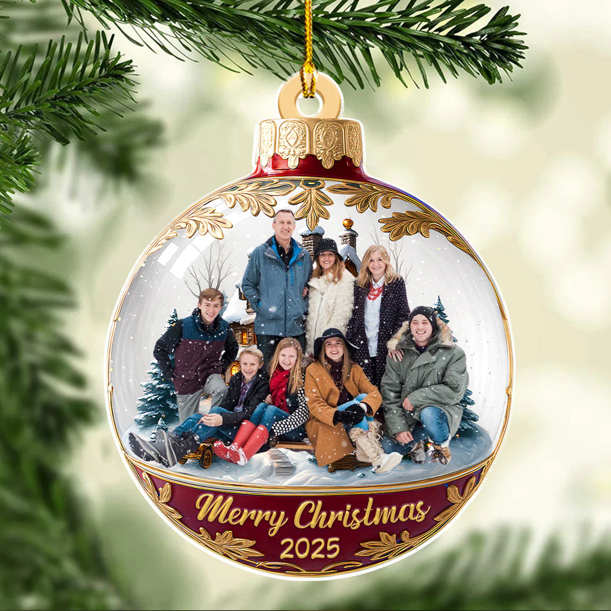 Our Family Photo - Personalized Custom Acrylic Ornament - Image 3