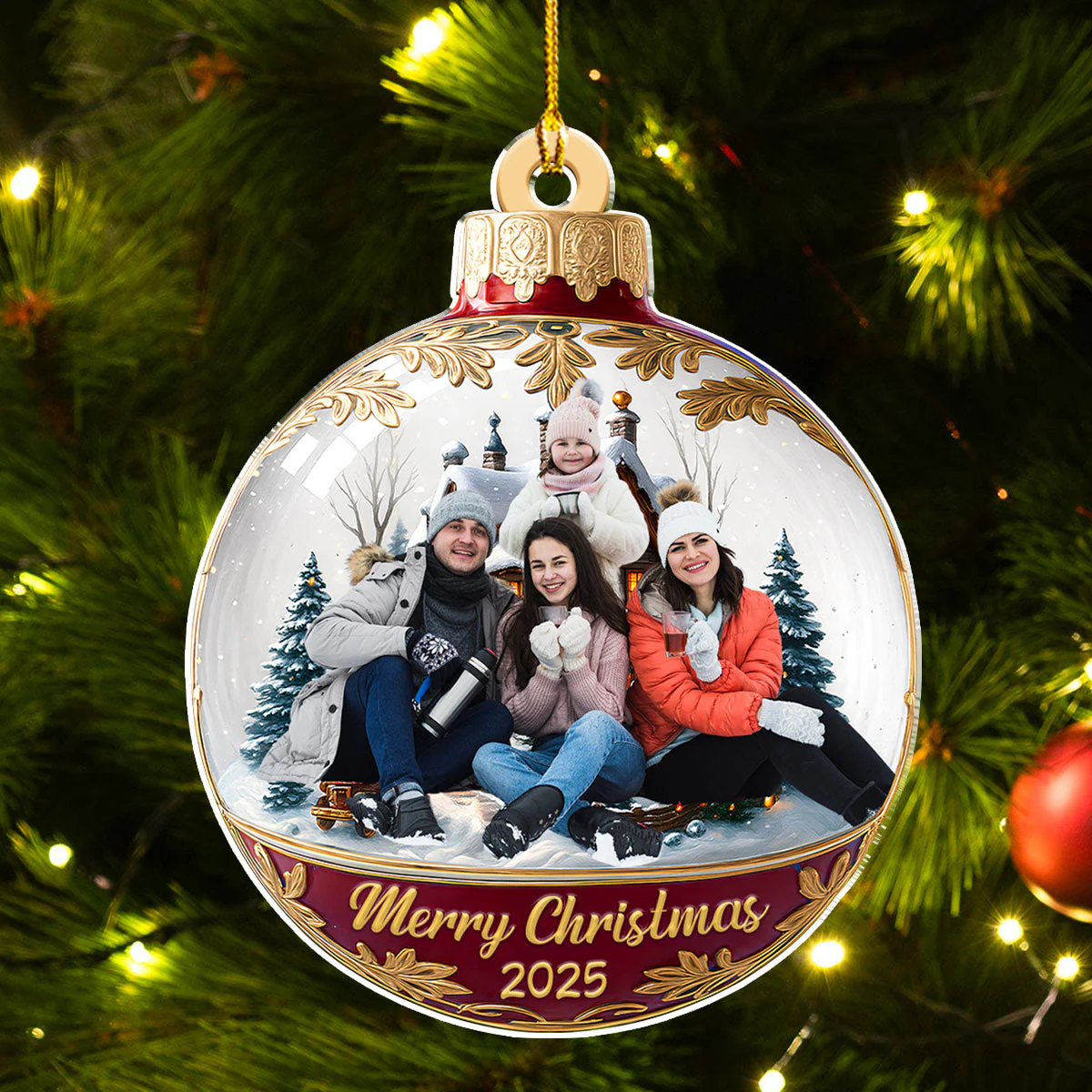 Our Family Photo - Personalized Custom Acrylic Ornament - Image 5