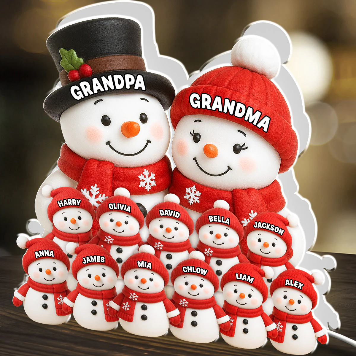 Our Family Snow - Personalized Light Box - Image 2