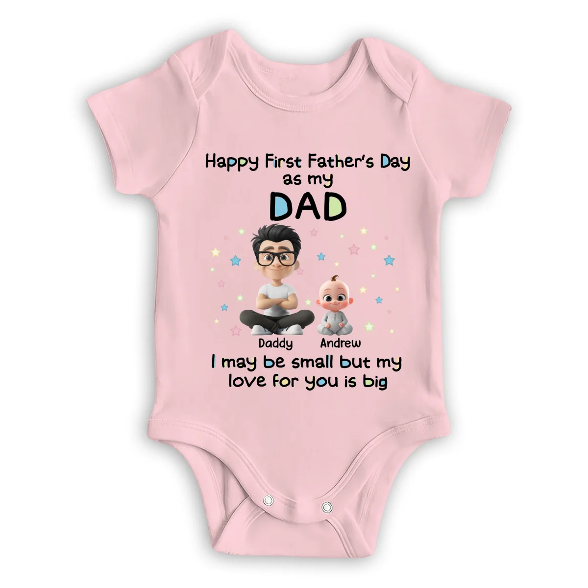Our First Father Day - Personalized Custom Baby Onesie - Image 9