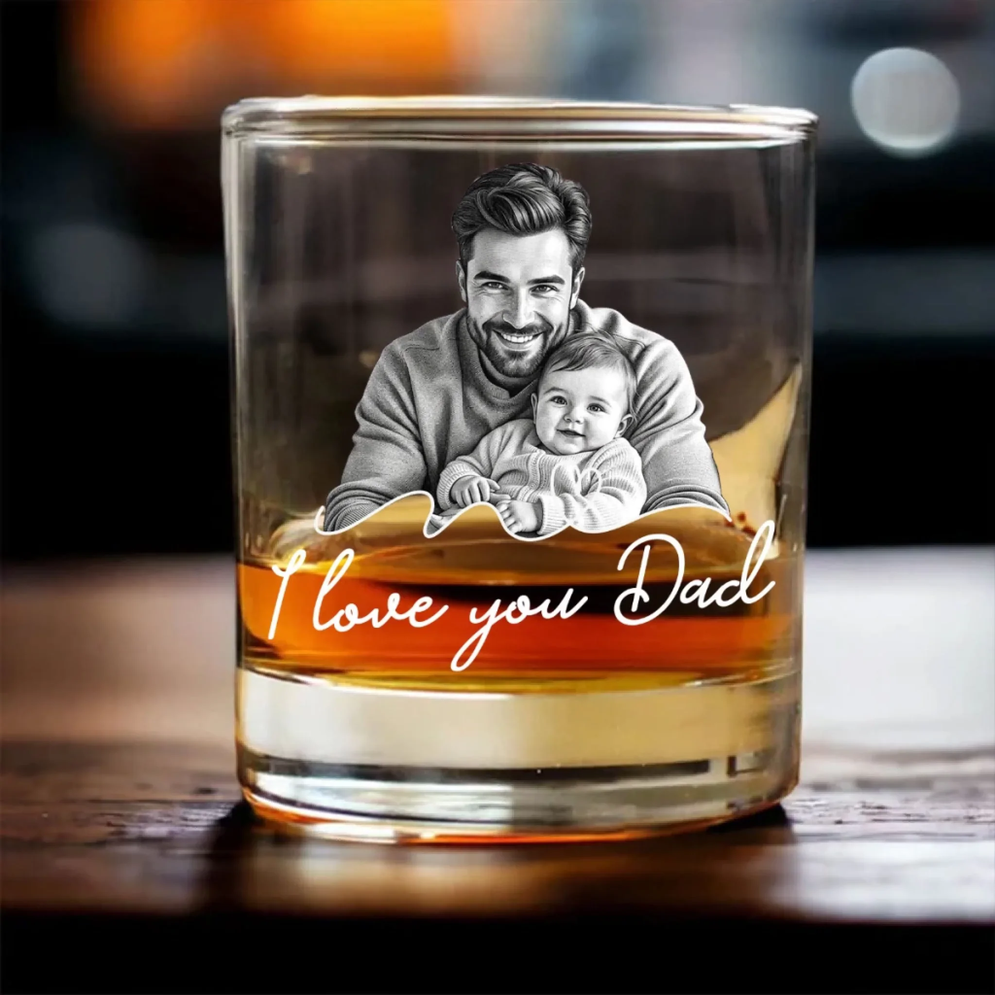 Our First Father Day Together - Personalized Custom Engraved Whiskey Glass - Image 2