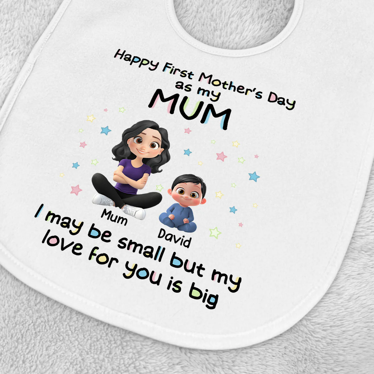 Our First Mother Day - Personalized Custom Baby Bib - Image 2