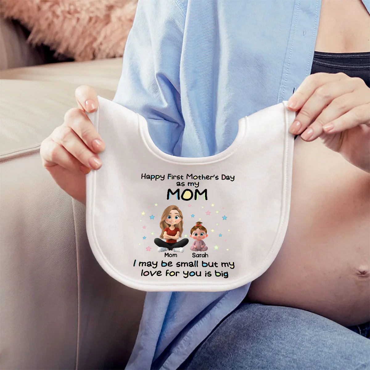 Our First Mother Day - Personalized Custom Baby Bib - Image 5