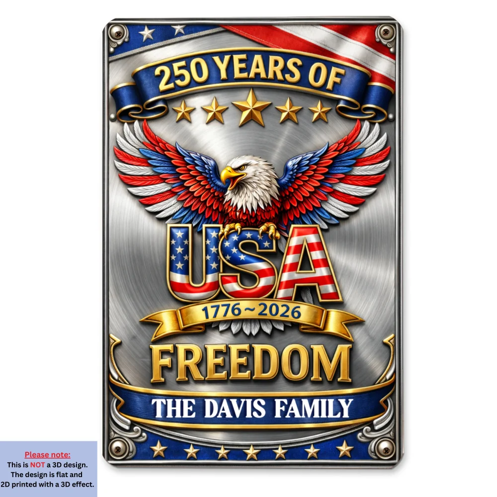 Our Freedom - Personalized Custom 3D Inflated Effect Metal Sign - Image 6