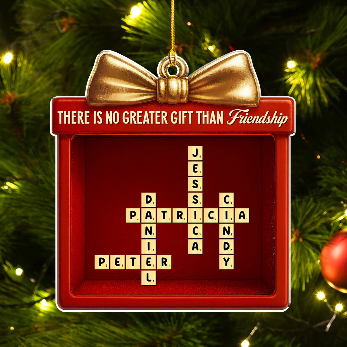 Our Friendship Is A Gift - Personalized Custom Acrylic Ornament - Image 5