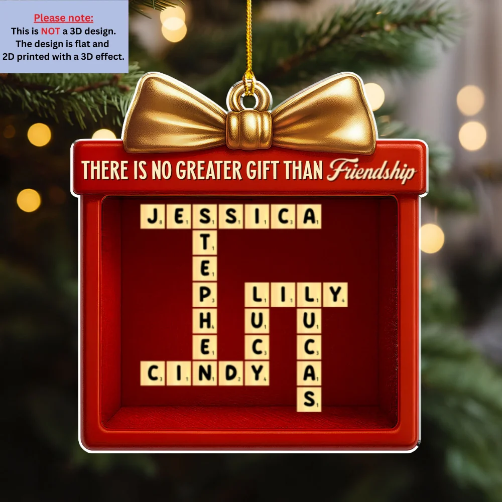Our Friendship Is A Gift - Personalized Custom Acrylic Ornament - Image 7