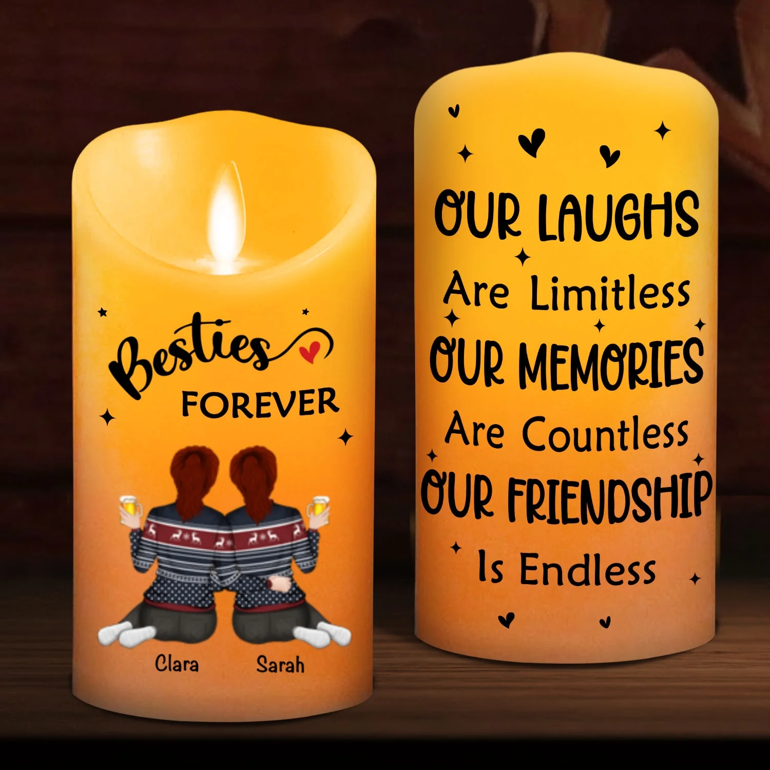 Our Friendship Is Endless - Personalized Custom LED Candle - Image 6
