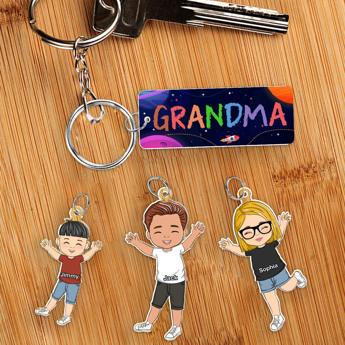 Our Grandkids - Personalized Acrylic Tag Keychain - Image 6