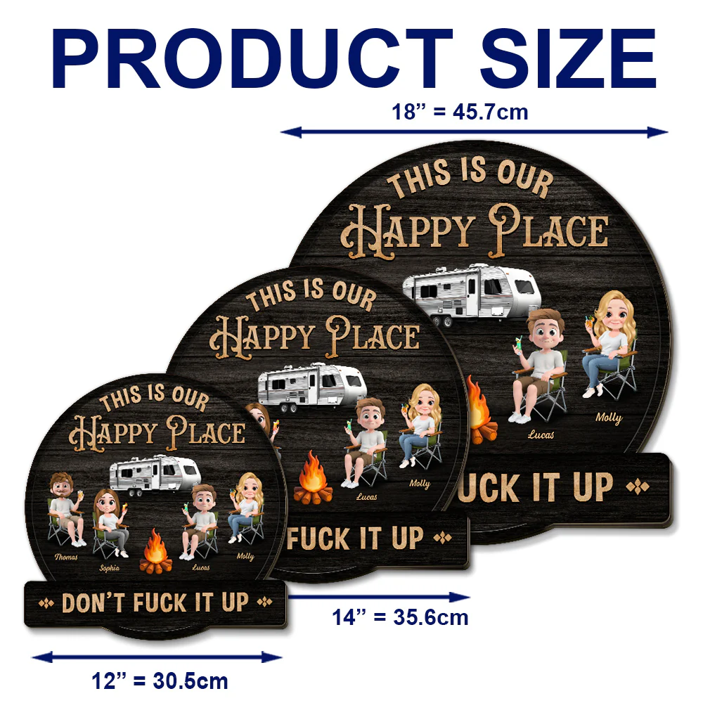 Our Happy Place - Personalized Custom Wood Sign - Image 4