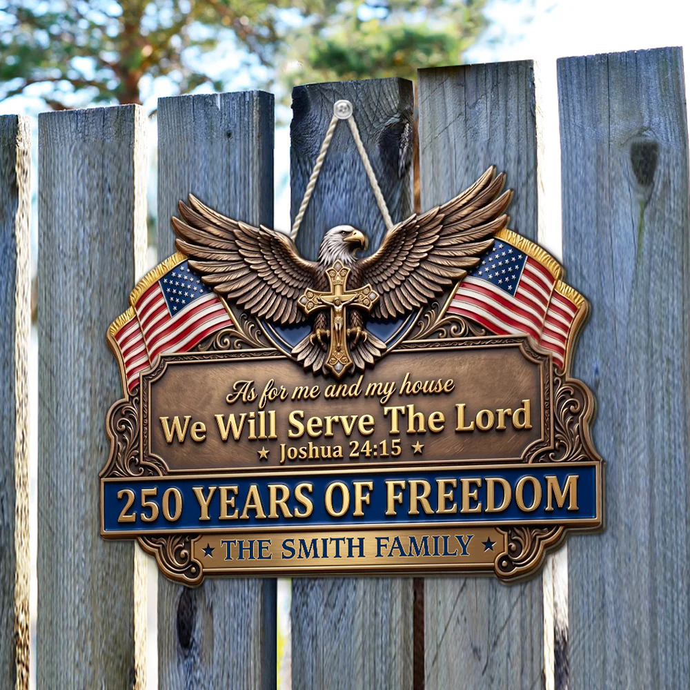 Our Home Serves The Lord - Personalized Custom Wood Sign - Image 5