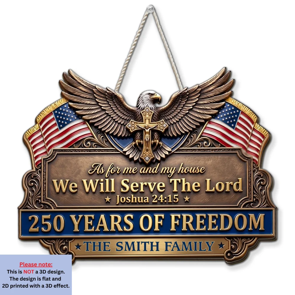 Our Home Serves The Lord - Personalized Custom Wood Sign - Image 7