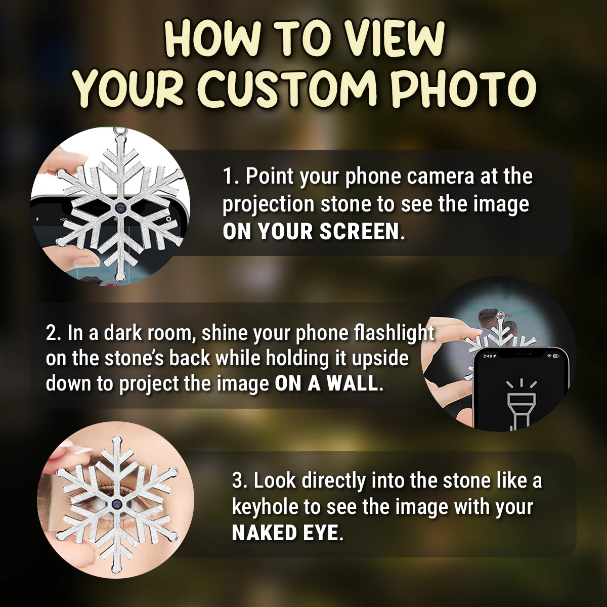 Our Loving Memory - Personalized Custom Photo Snowflake Projection Ornament - Image 6