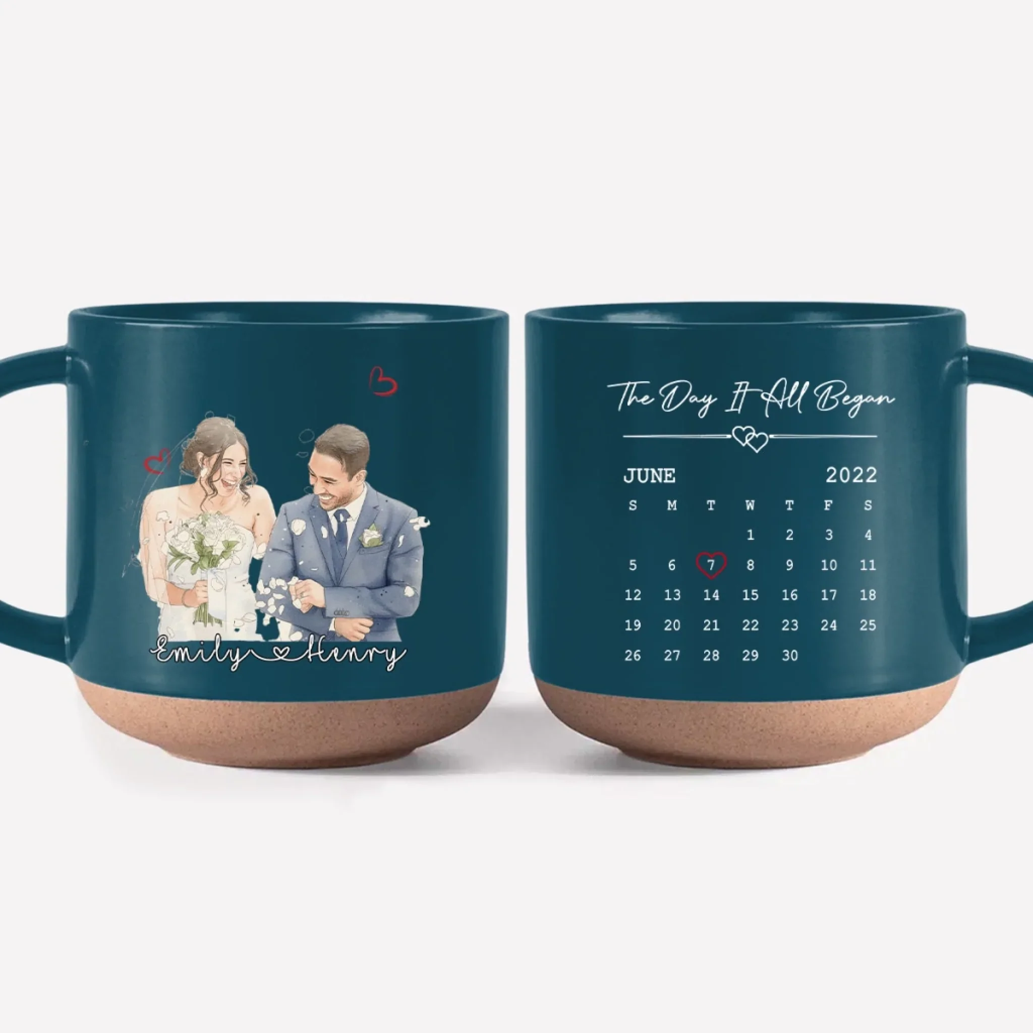 Our Story Began - Personalized Custom Pottery Mug - Image 3