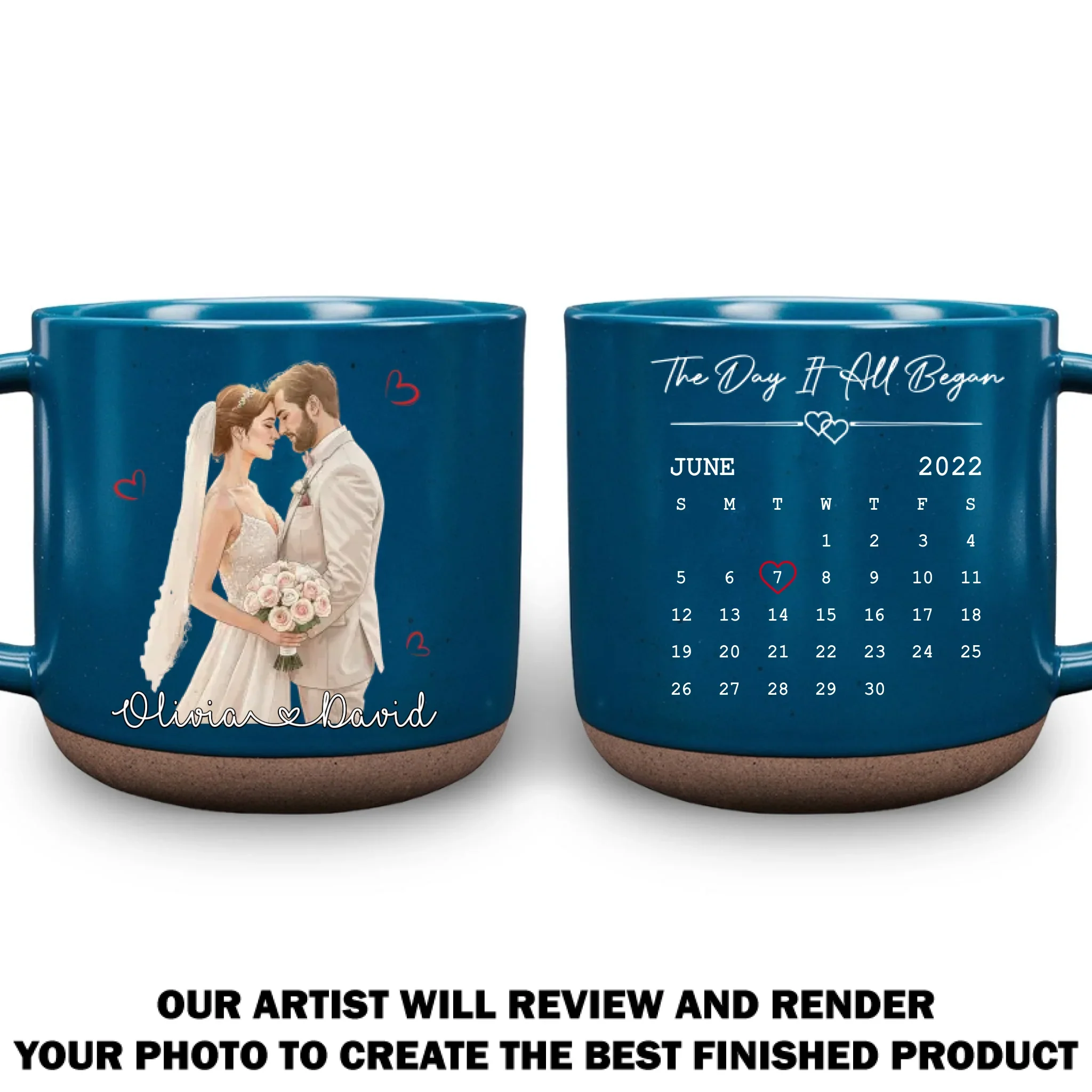 Our Story Began - Personalized Custom Pottery Mug - Image 7