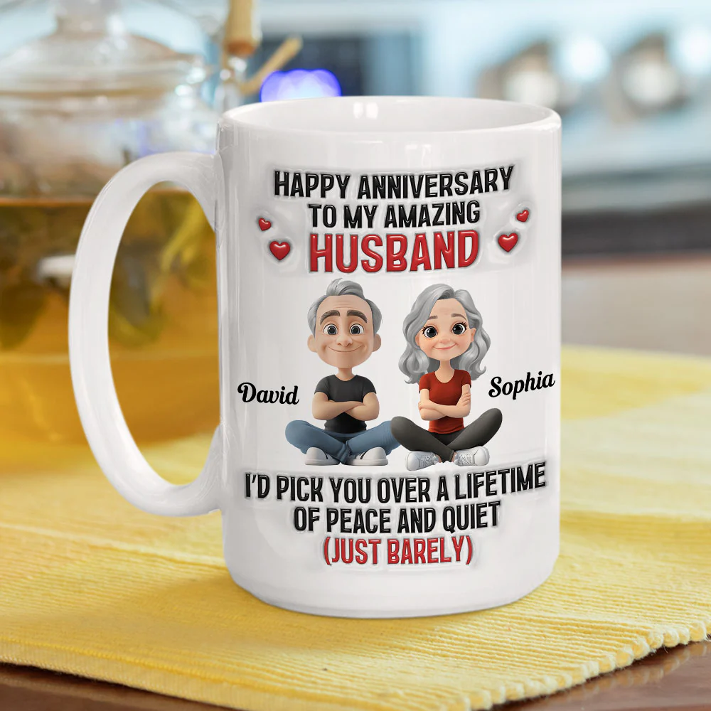 Over A Peaceful And Quiet Lifetime - Personalized Custom 3D Inflated Effect Mug - Image 5