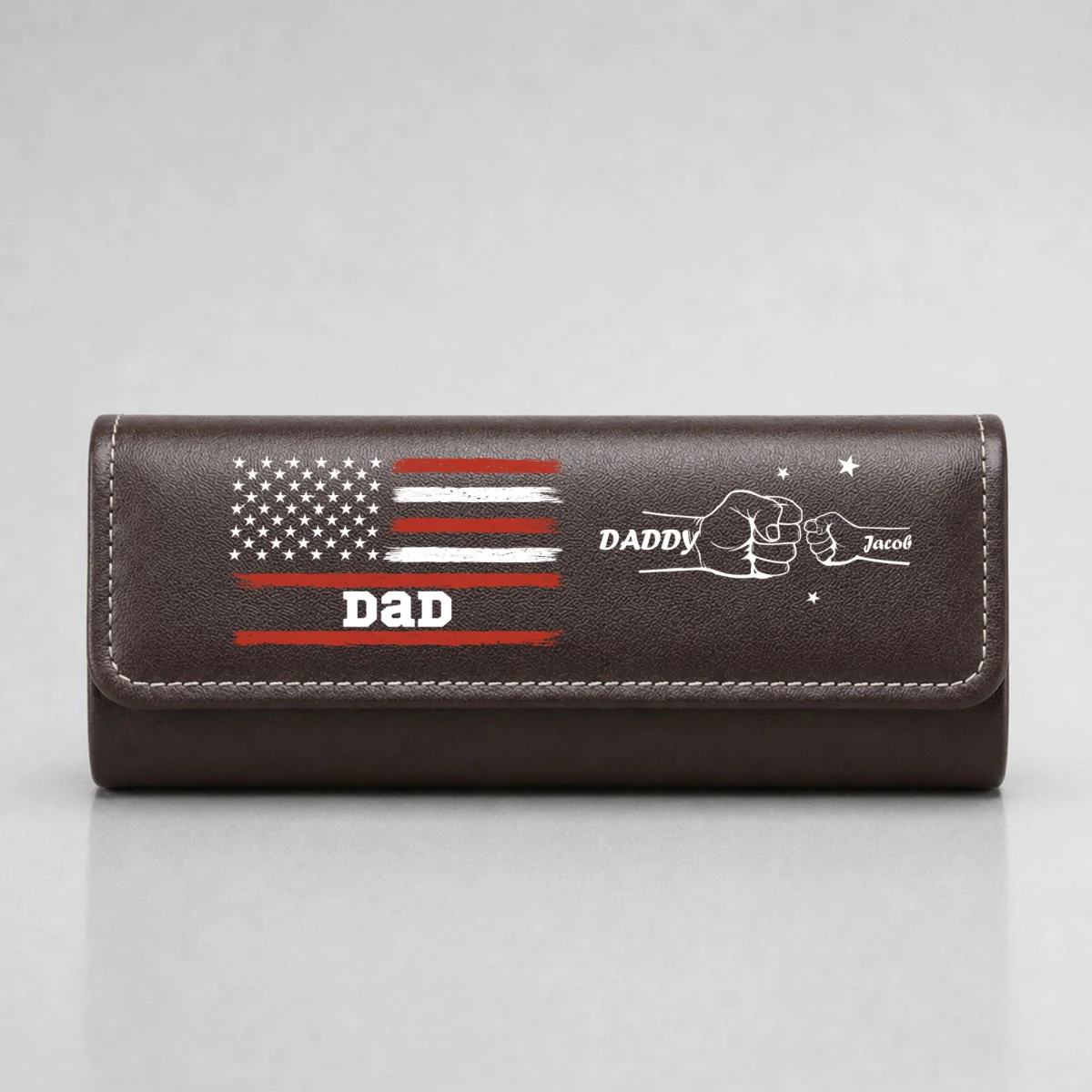 Papa Forever - Personalized Custom Leather Eyeglass Case - Image 8
