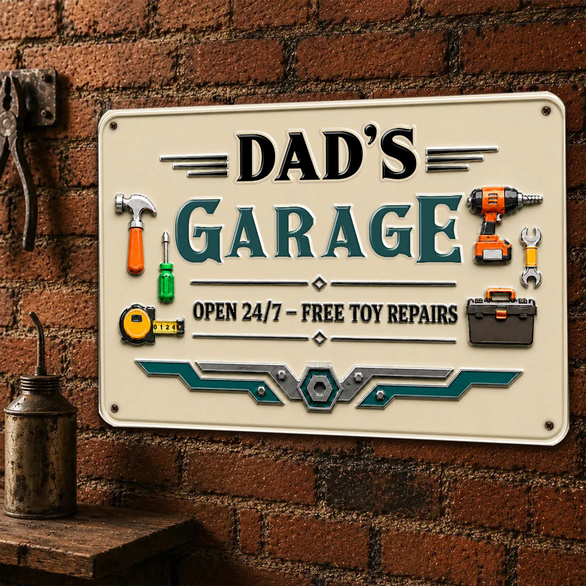 Papa Garage - Personalized Custom Metal Sign - Image 3