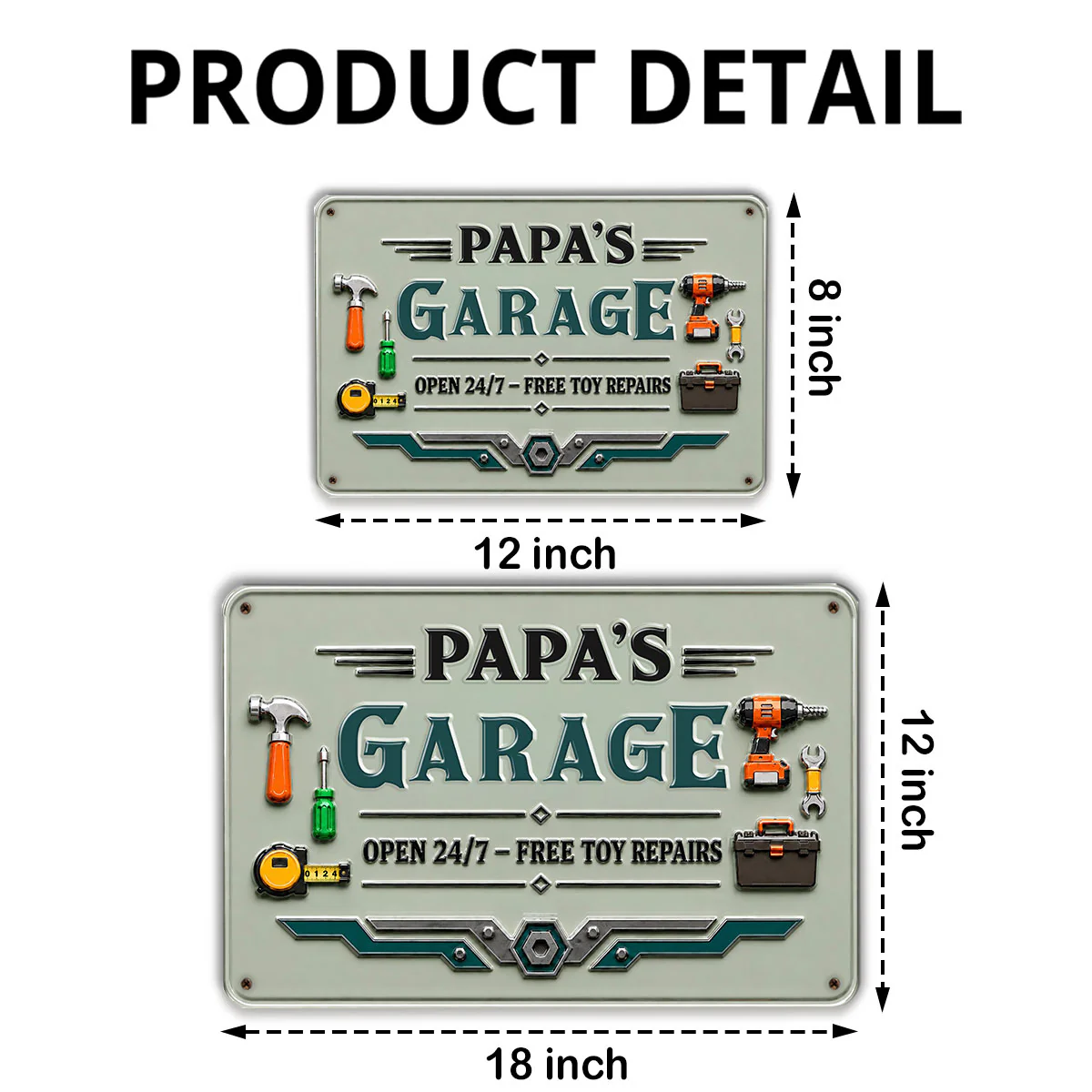 Papa Garage - Personalized Custom Metal Sign - Image 6