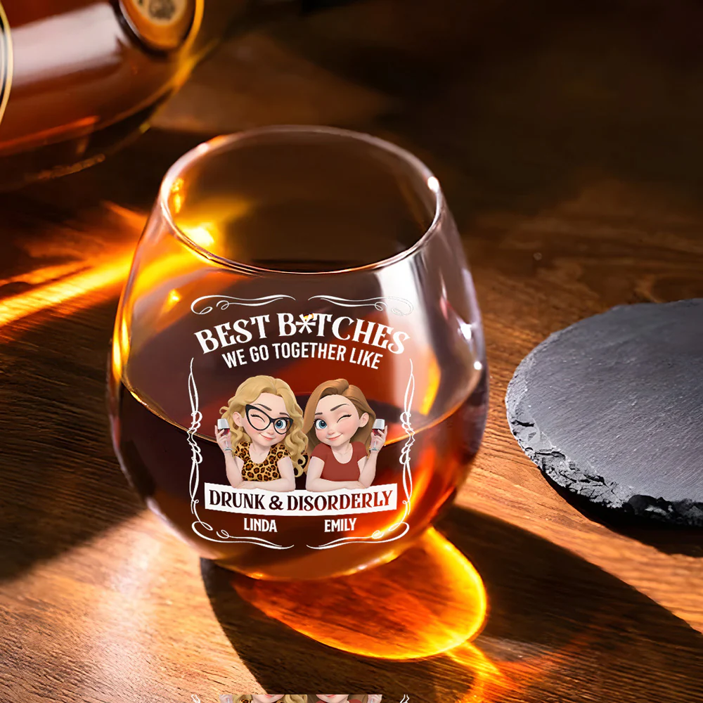 Party Besties - Personalized Custom Wine Glass - Image 3
