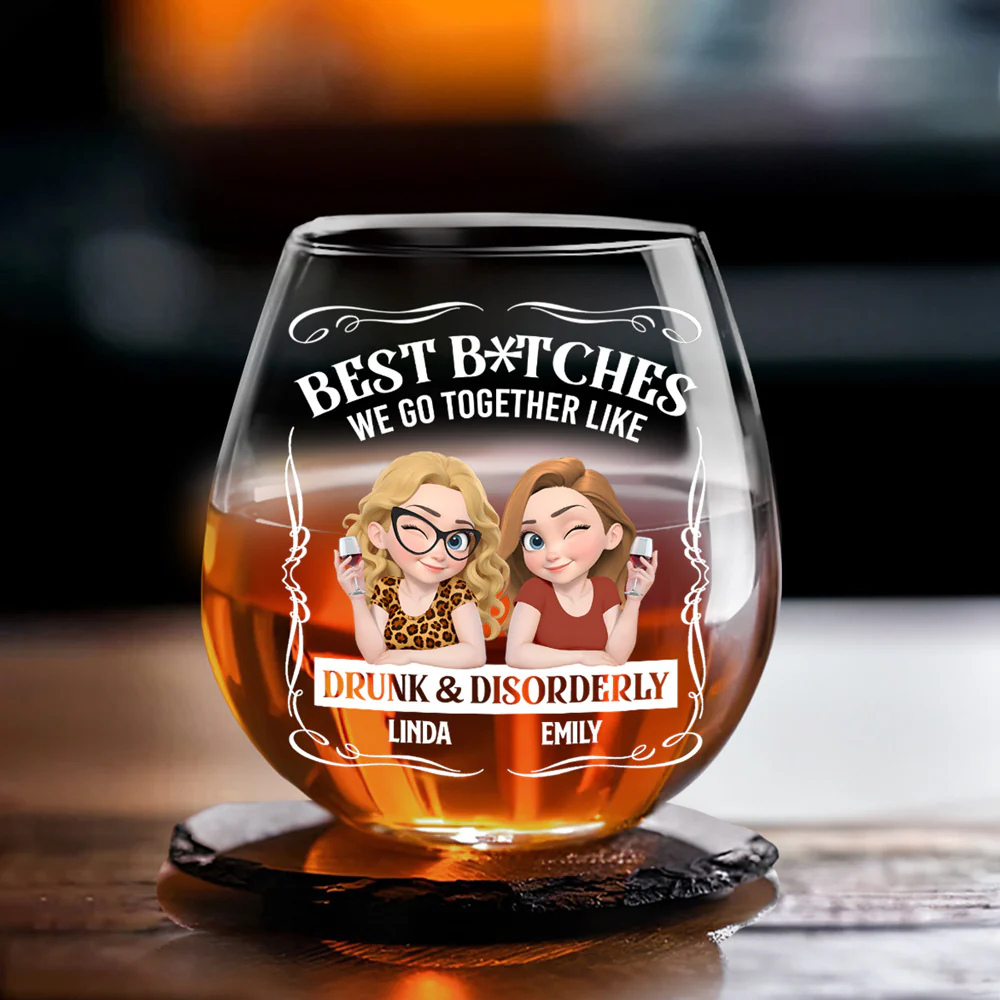 Party Besties - Personalized Custom Wine Glass - Image 4