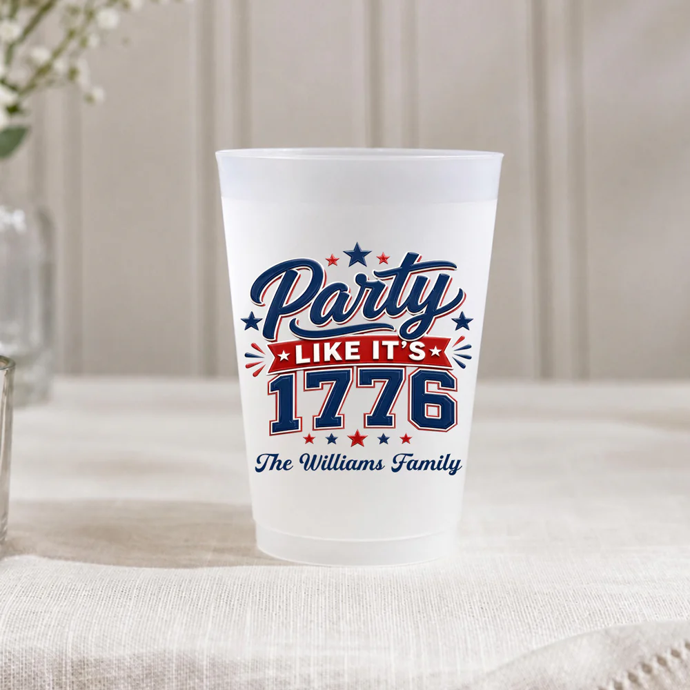 Party Like Its 1776 - Personalized Custom Frosted Cup - Image 2