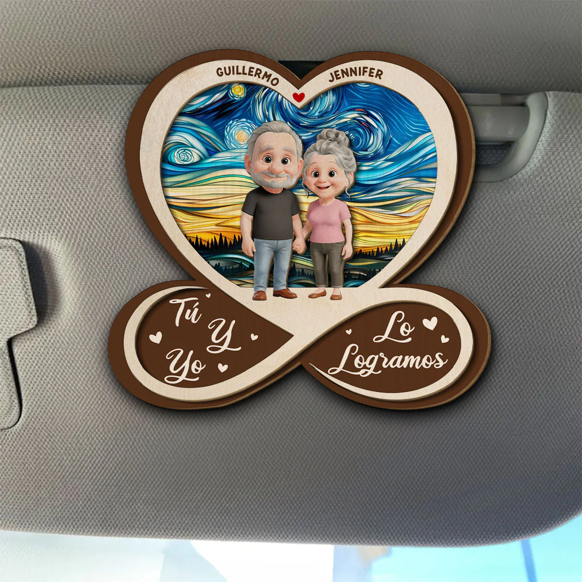 Pase Lo Que Pase Te Amo - Clip Personalizado Para El Parasol Del Coche