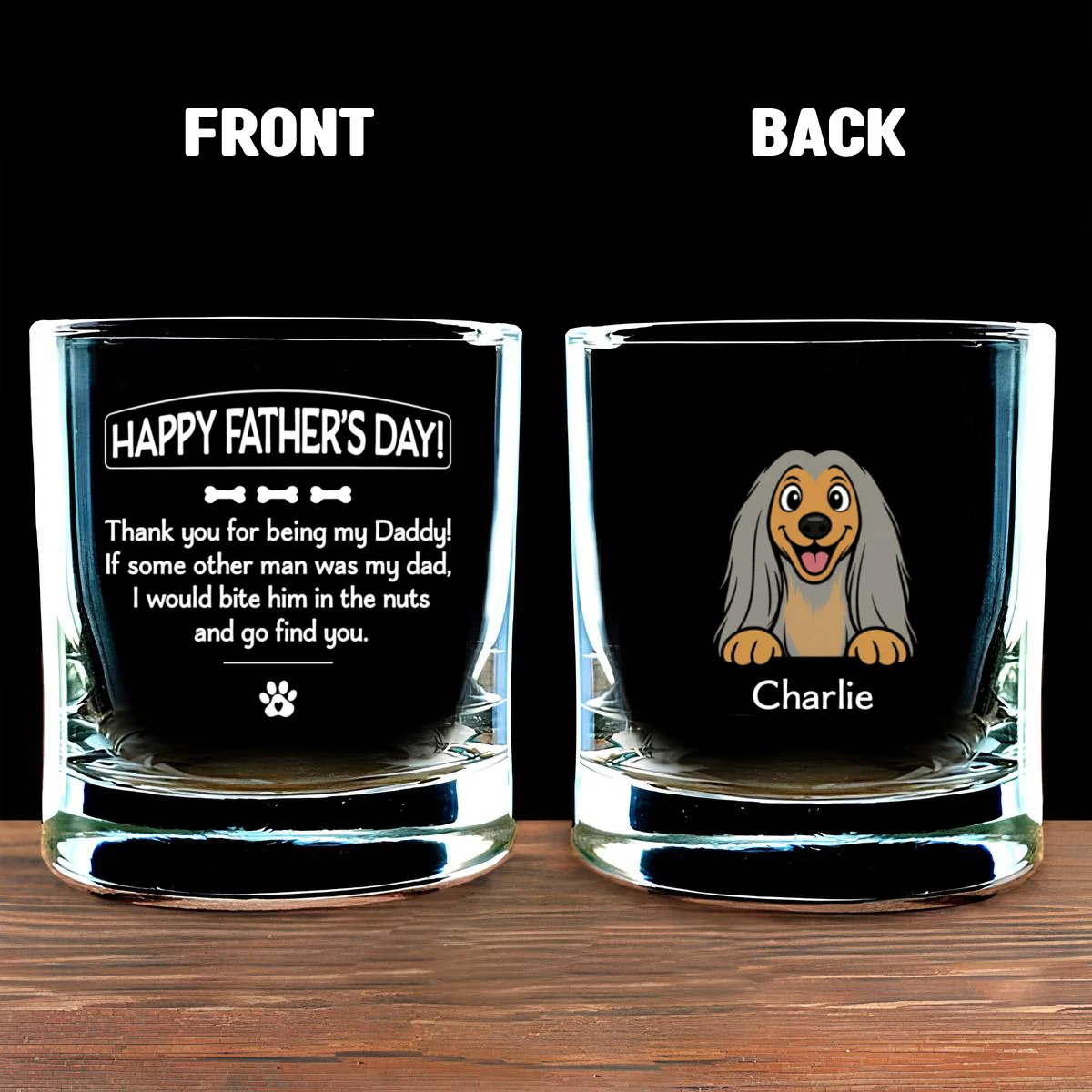 Pawsitively Lucky To Bark - Personalized Custom Whiskey Glass - Image 7