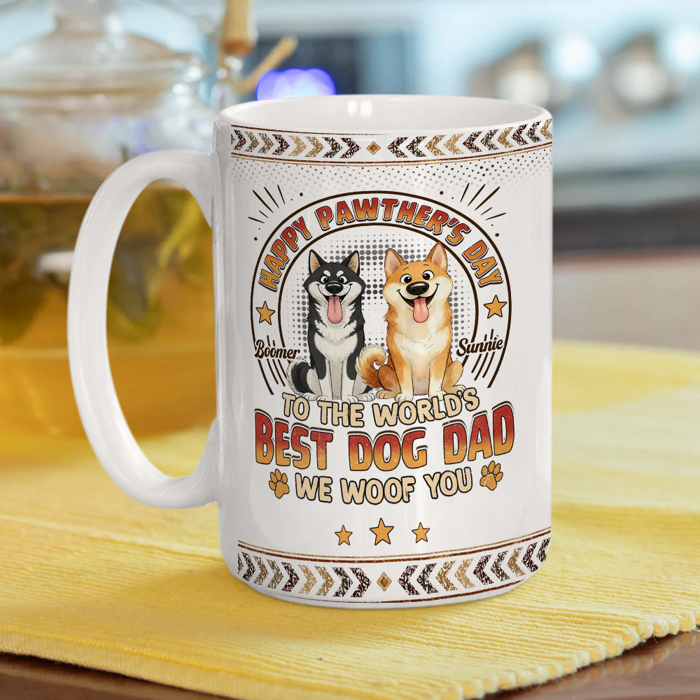 Pawther Day With Dog Dad - Personalized Custom Coffee Mug - Image 5