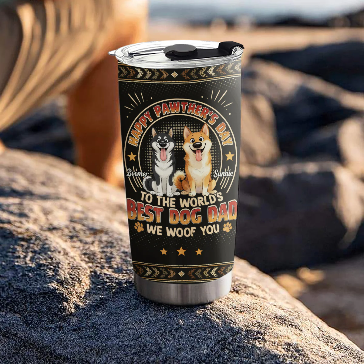 Pawther Day With Dog Dad - Personalized Custom Tumbler - Image 3