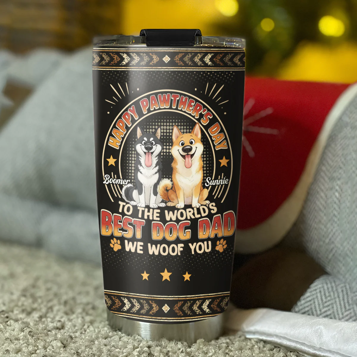 Pawther Day With Dog Dad - Personalized Custom Tumbler - Image 4