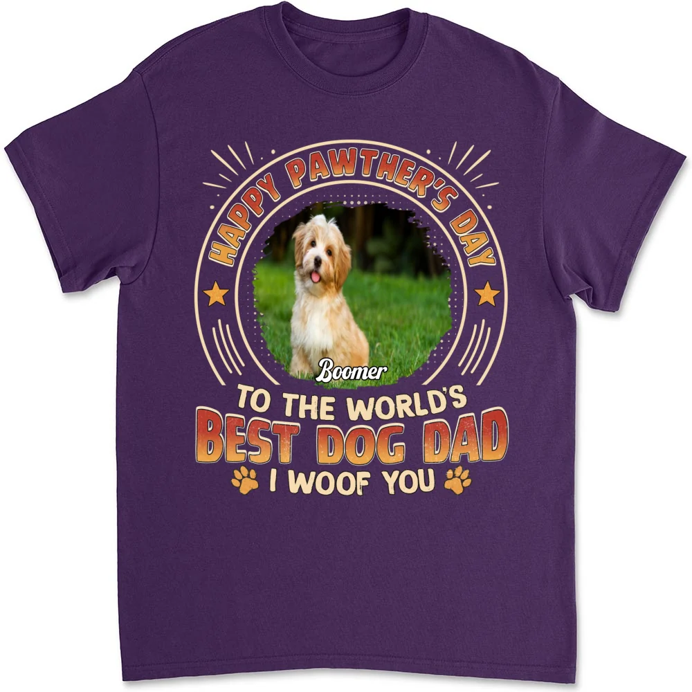 Pawther Day With Dog Dad Photo - Personalized Custom Shirt - Image 11