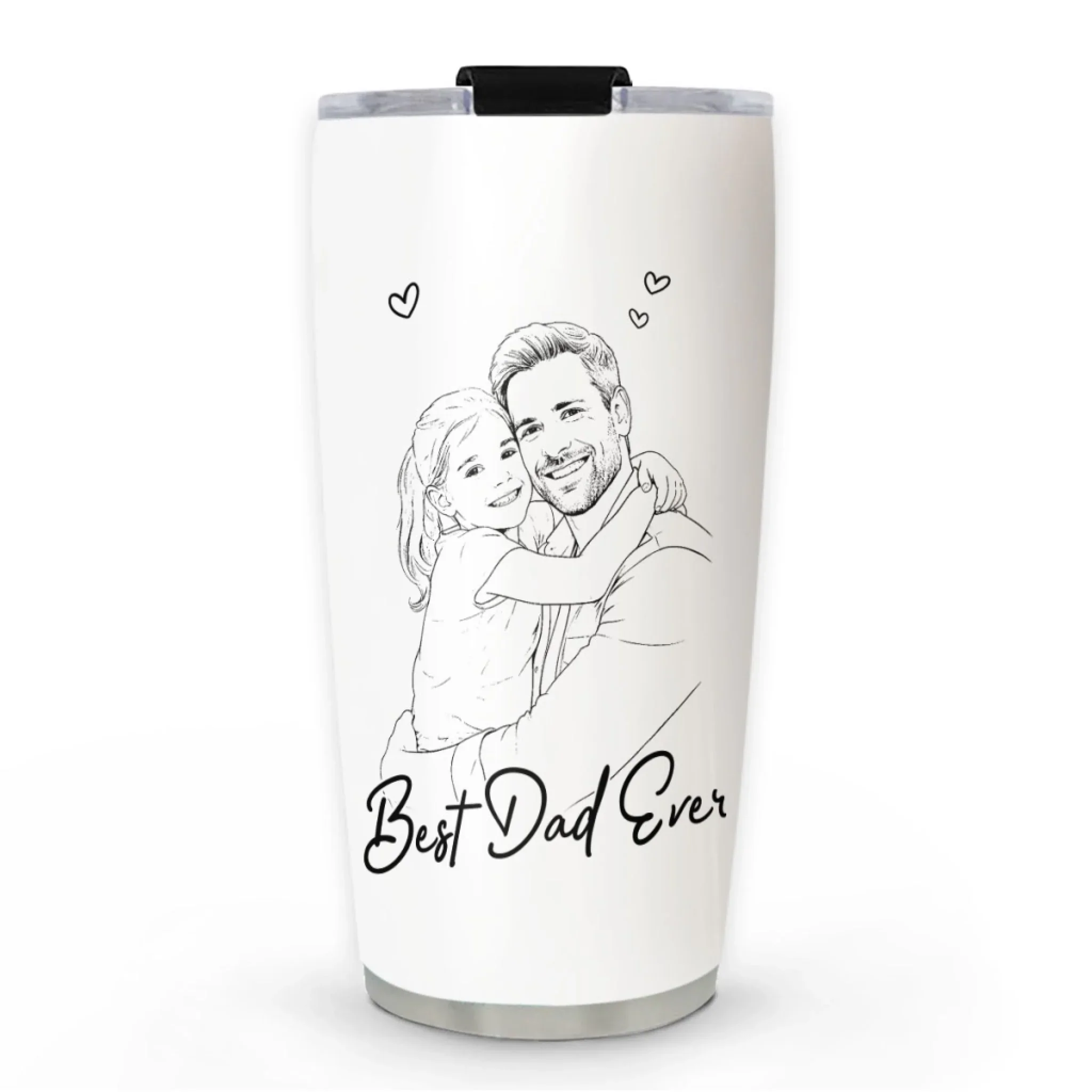 Pencil Sketch Best Dad Grandpa Ever - Personalized Custom Tumbler