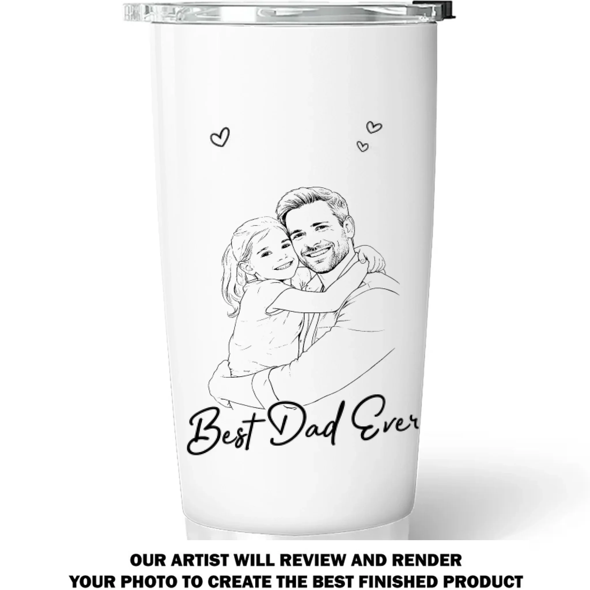 Pencil Sketch Best Dad Grandpa Ever - Personalized Custom Tumbler - Image 6