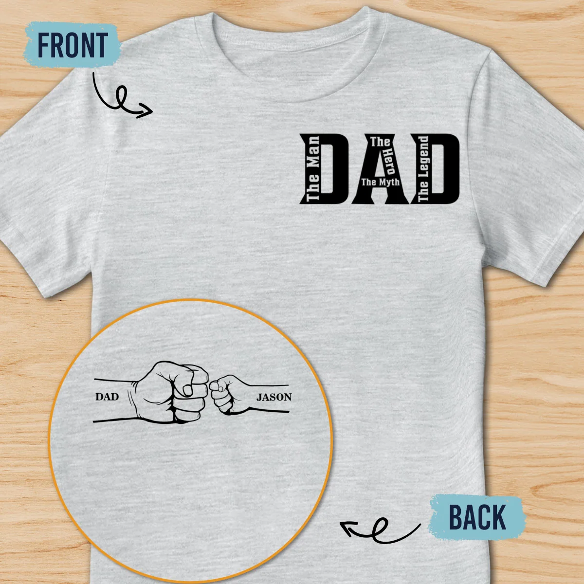 Pencil Sketch Dad Grandpa The Legend - Personalized Custom Shirt - Image 8