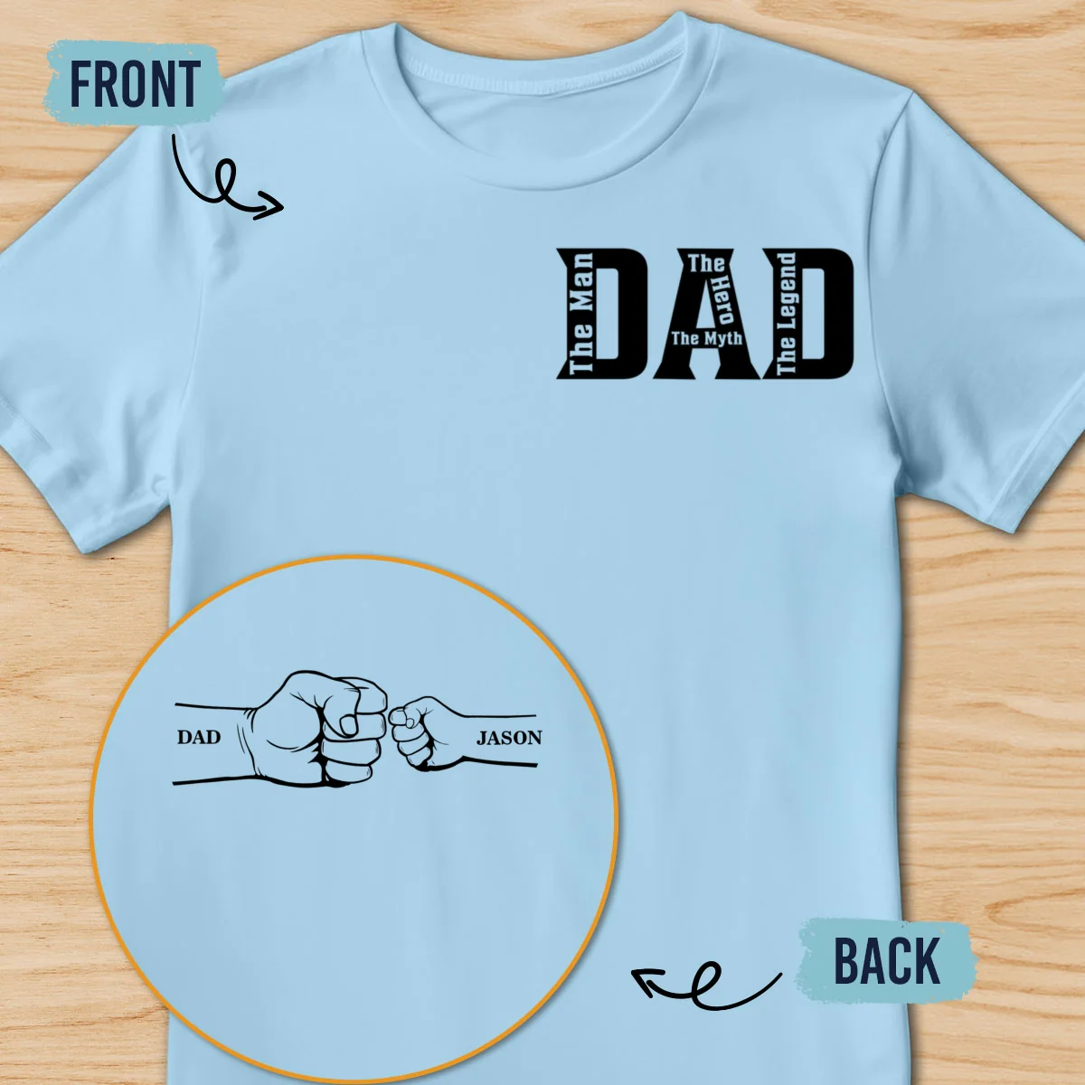 Pencil Sketch Dad Grandpa The Legend - Personalized Custom Shirt - Image 9